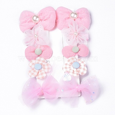 Pink Polyester Alligator Hair Clips