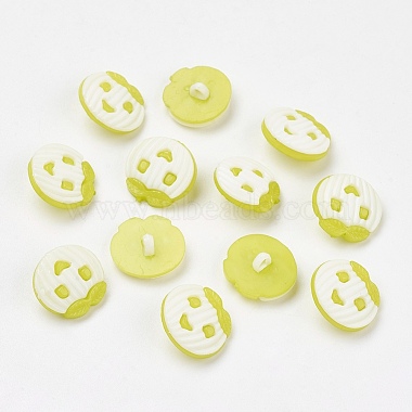 17mm YellowGreen Fruit Acrylic 1-Hole Button