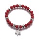 Natural & Synthetic Mixed Stone Round Beaded Stretch Charm Bracelets(BJEW-L648-08)-2