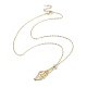 2Pcs 2 Color Brass Bar Link Chains Macrame Pouch Empty Stone Holder for Pendant Necklaces Making(NJEW-JN04466-02)-3