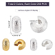 DICOSMETIC 200Pcs 2 Colors Textured Brass Crimp Beads Covers(KK-DC0001-22)-2