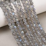 Natural Labradorite Beads Strands, Round, 6~6.8mm, Hole: 0.7mm, about 62pcs/strand, 15.55''(39.5cm)(G-H337-A02-03)