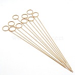 Iron Floral Picks, Card Holders, for Weddings, Birthday Parties, Events, Decorations, Ring, Golden, 33.8x0.15cm(IFIN-WH0058-02G)