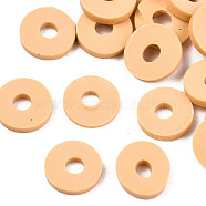 Handmade Polymer Clay Beads, for DIY Jewelry Crafts Supplies, Disc/Flat Round, Heishi Beads, Moccasin, 6x1mm, Hole: 2mm, about 1175pcs/50g(X-CLAY-Q251-6.0mm-54)
