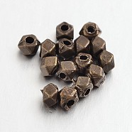 Polyhedron Alloy Finding Beads, Lead Free & Cadmium Free, Antique Bronze, 3x3x3mm, Hole: 1mm(PALLOY-M150-05AB-RS)