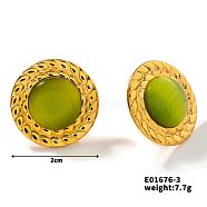 Cute Candy Round Button Cat Eye Stud Earrings for Summer, Golden, 2mm(DG6312-3)