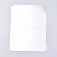 Aluminum Blank Sheets, White, 25x18x0.08cm, Hole: 4mm(AJEW-WH0021-97B)