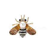 Cute Bee Enamel Pins, Alloy Brooch Shirt Suit Accessory Pin, Chocolate, 39x42mm(PW-WG30C4B-01)