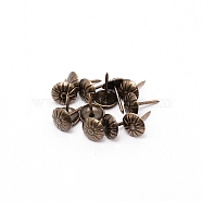 Iron Map Pins, Drawing Push Pins, Flower, Antique Bronze, 16x11mm, Pin: 1mm(IFIN-WH0034-32AB)