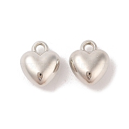 CCB Plastic Pendants, Heart, Platinum, 11x9.5x5.5mm, Hole: 1.6mm(CCB-N006-33P)