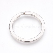 Alloy Split Key Rings, Keychain Clasp Findings, Platinum, 28x2mm, Inner Diameter: 22mm(X-PALLOY-TAC0001-01A-P)