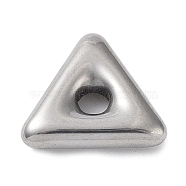304 Stainless Steel Spacer Beads, Triangle, Stainless Steel Color, 16.5x18.5x4.5mm, Hole: 4mm(STAS-A088-06P)