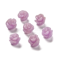 Synthetic Coral Carved Beads, Dyed, Flower, Plum, 8.5x8.5x8mm, Hole: 1.2mm(CORA-H003-01B-11)