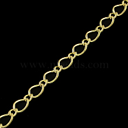 Iron Figaro Chains, Curb Chains, with Spool, Soldered, Light Gold, 5.7x3.8x0.5mm, about 328.08 Feet(100m)/roll(CH-R078-01LG)