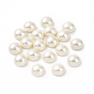 Shell Pearl Half Drilled Beads, Half Round, White, 12x7mm, Hole: 1mm(BSHE-G011-01-12mm)