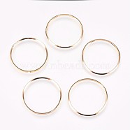 Brass Linking Rings, Nickel Free, Real 18K Gold Plated, 30x1mm(KK-P157-54G-NF)
