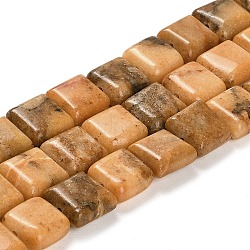 Natural Dolomite Beads Strands, Dyed, Sqaure, Sandy Brown, 10x10x4.5mm, Hole: 1.4mm, about 40pcs/strand, 15.55 inch(39.5cm)(G-F765-C02-01)