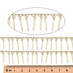 Rack Plating Brass link Chains, Long-Lasting Plated, Soldered, with Spool, Light Gold, Bar: 14x2x1mm, about 32.81 Feet(10m)/Roll(CHC-A007-11KCG)