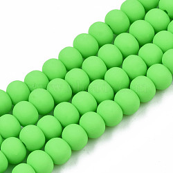 Handmade Polymer Clay Beads Strands, for DIY Jewelry Crafts Supplies, Round, Lime, 7x5.5mm, Hole: 1.6mm, about 69pcs/strand, 15.75 inch~16.14 inch(40~41cm)(CLAY-N008-053-07)