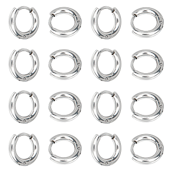 Unisex 304 Stainless Steel Hoop Earrings, Manual Polishing Huggie Earrings, Stainless Steel Color, 12x2.5mm, Pin: 0.7mm, Inner Diameter: 8mm, 10pairs/box
