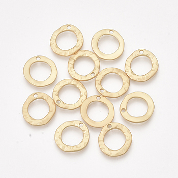 Smooth Surface Alloy Pendants, Ring, Matte Gold Color, 18x18x2mm, Hole: 1.8mm