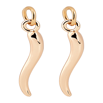 2Pcs Brass Pendants, Pepper Charms, Golden, 24mm, 2pcs/set