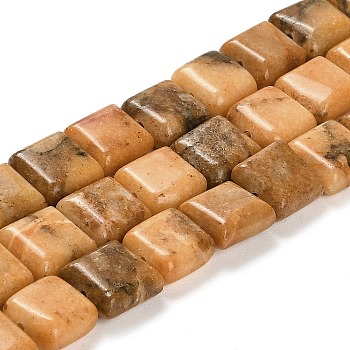 Natural Dolomite Beads Strands, Dyed, Sqaure, Sandy Brown, 10x10x4.5mm, Hole: 1.4mm, about 40pcs/strand, 15.55 inch(39.5cm)
