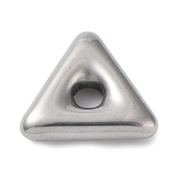 304 Stainless Steel Spacer Beads, Triangle, Stainless Steel Color, 16.5x18.5x4.5mm, Hole: 4mm
