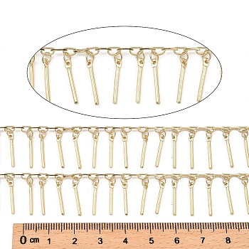 Rack Plating Brass link Chains, Long-Lasting Plated, Soldered, with Spool, Light Gold, Bar: 14x2x1mm, about 32.81 Feet(10m)/Roll