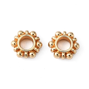 Alloy Beads Spacers, Cadmium Free & Lead Free,, Flower, Light Gold, 11x4mm