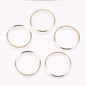 Brass Linking Rings, Nickel Free, Real 18K Gold Plated, 30x1mm
