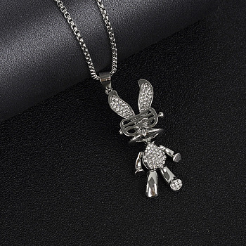 Stainless Steel Rabbit Pendant Necklace, Box Chain Necklaces