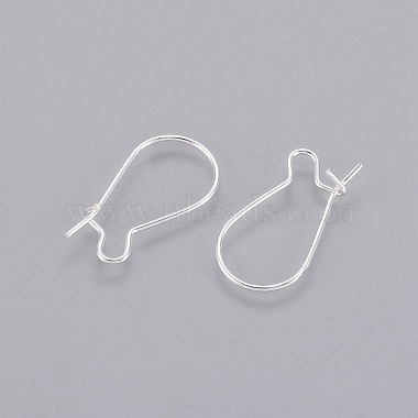 Brass Hoop Earrings Findings Kidney Ear Wires(X-KK-G184-S)-2