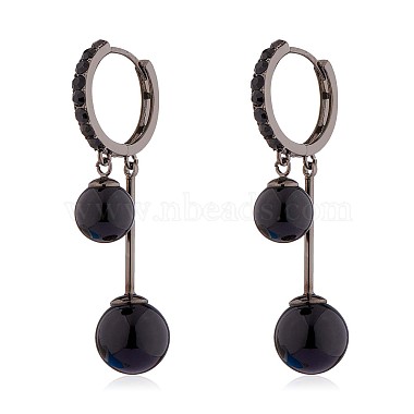 Black Round Cubic Zirconia Earrings