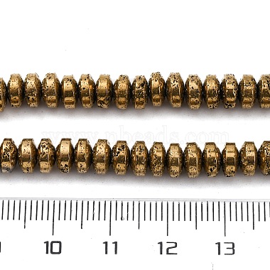 brins de perles de pierre de lave naturelle galvanisées(G-A256-E01-01E)-4