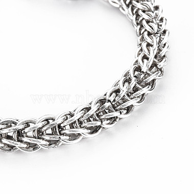 Men's Alloy Wheat Chain Bracelets(BJEW-N015-003)-2