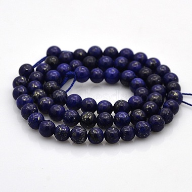 Dyed Natural Lapis Lazuli Round Beads Strands(G-N0120-01-6mm)-2