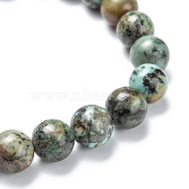 Bracelets de perles extensibles en turquoise africaine naturelle (jaspe)(G-A185-01M)-3