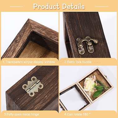 Square Wood Insect Display Case with White EVA Foam Mat Inside(CON-WH0086-103B)-5