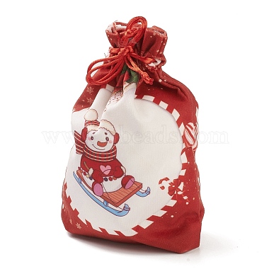 Рождественские прямоугольные тканевые сумки с джутовым шнуром(ABAG-P008-01A)-3