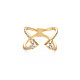 Criss Cross Clear Cubic Zirconia Cuff Ring(RJEW-T016-36G-02)-1