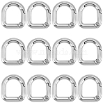 18Pcs Alloy Spring Gate Rings, D-Shaped, Platinum, 24x21x5mm(FIND-SC0014-06P)