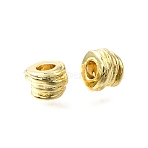Brass Beads, Wired with Column, Lead Free & Cadmium Free, Rack Plating, Lasting Plated, Real 18K Gold Plated, 5.5x4mm, Hole: 2.5mm(KK-V011-09G)