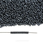 TOHO 11/0 Demi Round Beads, Japanese Seed Beads, (81) Metallic Hematite, 2.2x0.9mm, Hole: 0.8mm, about 78000pcs/pound(450g)(SEED-DR11-0081)