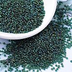 MIYUKI Round Rocailles Beads, Japanese Seed Beads, 11/0, (RR289) Transparent Emerald AB, 11/0, 2x1.3mm, Hole: 0.8mm, about 1111pcs/10g(X-SEED-G007-RR0289)