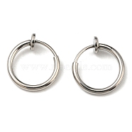304 Stainless Steel Clip-on Earrings, No Piercing Earrings, Stainless Steel Color, 14.5x13x4.5mm(EJEW-P232-01P)