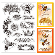Custom PVC Plastic Clear Stamps, for DIY Scrapbooking, Photo Album Decorative, Cards Making, Bees, 160x110x3mm(DIY-WH0448-0539)