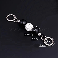 Alloy Bag Extender Chain, with Resin & Polymer Clay Rhinestone Beads & Spring Gate Ring Clasp, Bag Strap Extender Replacement, Black, 14.5cm(FIND-WH0082-43A)
