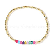 Colorful Mixed Brass Random Color Synthetic Gemstone Bead Copper Bracelet Women's Fashion Jewelry Wholesale(RJ2833-7)