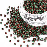 8/0 Glass Seed Beads, Opaque Colours Seep, Green, 3mm, hole:1mm(SEED-S006-39)
